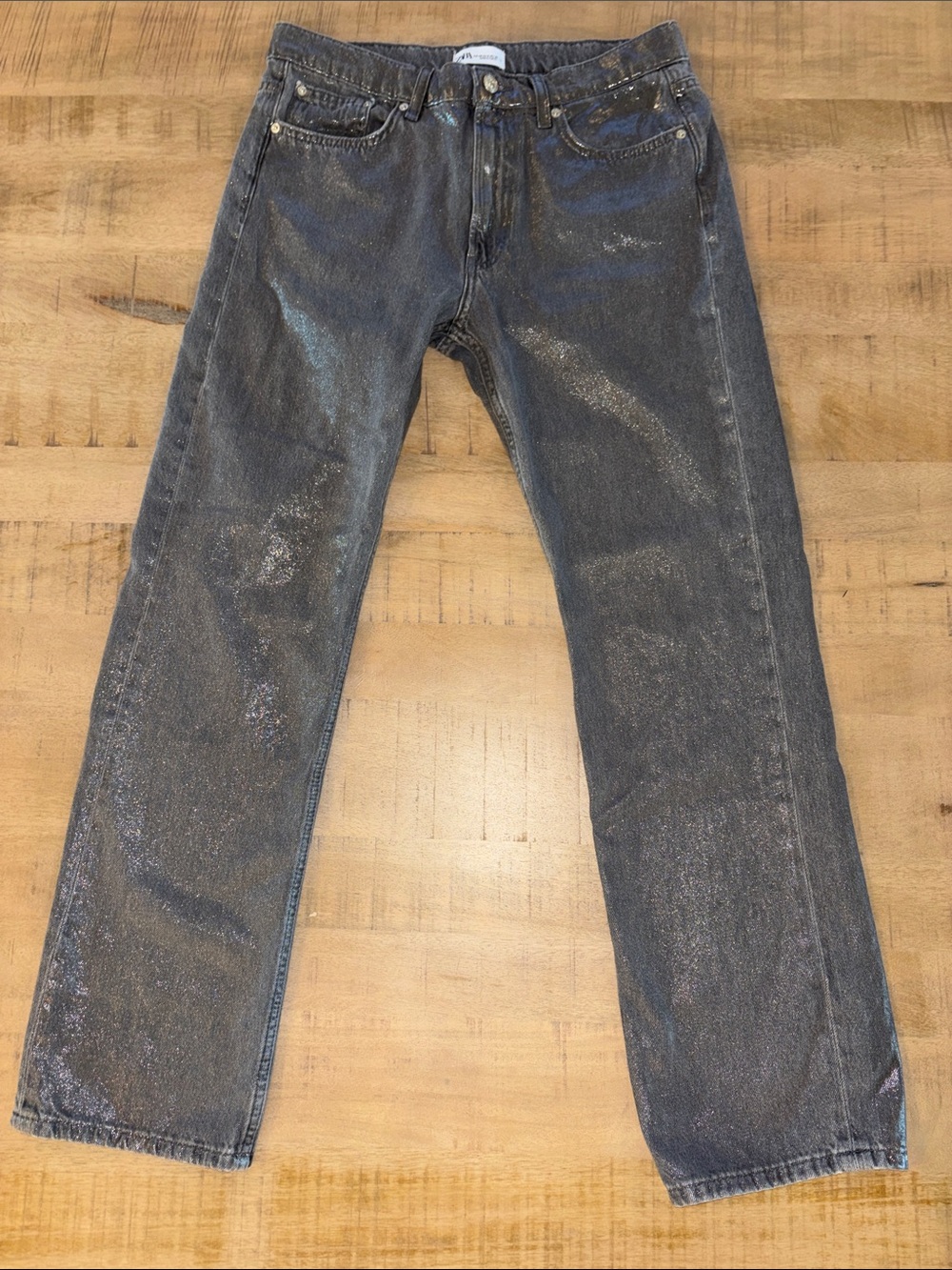 Zara Metallic Grey Jeans Size 8 Excellent Condition Perfect for Fall and Winter!